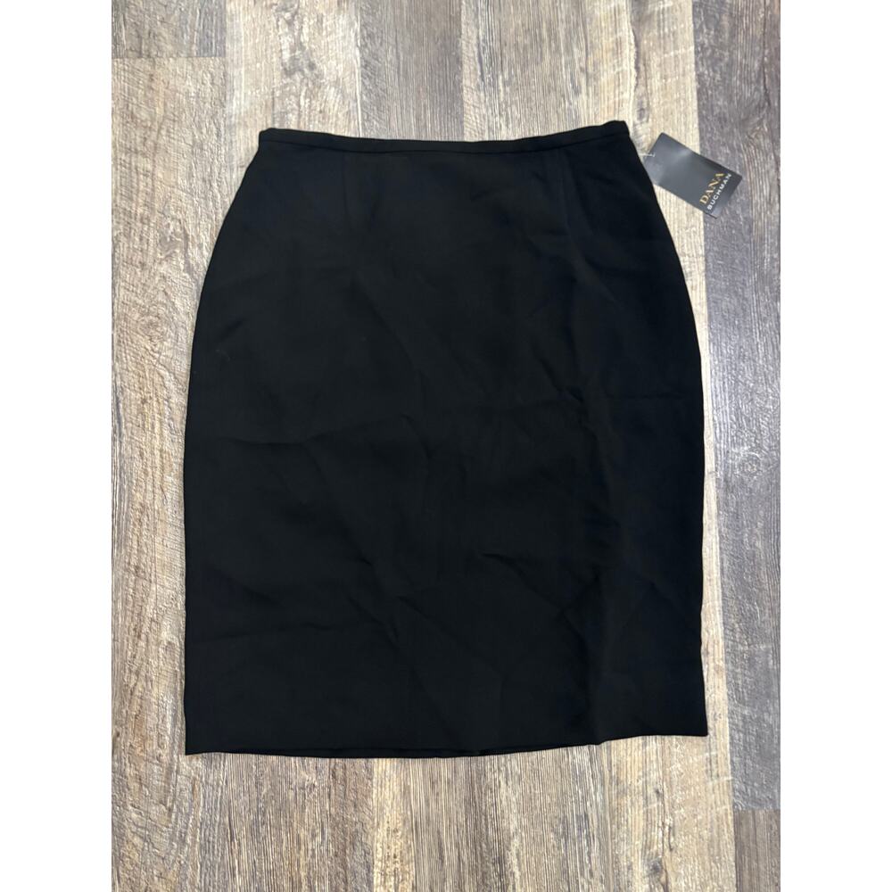 Dana Buchman Black Pencil Skirt Womens 12 Triacetate Viscose Blend Career Wear
